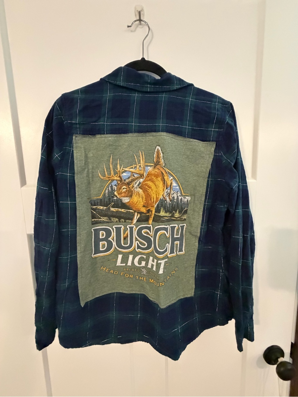 Upcycled Busch Light Flannel